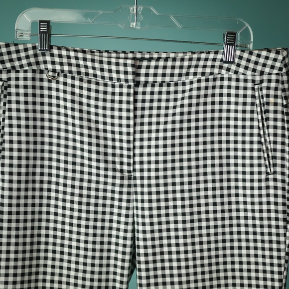 Adrianna Papell 14 Black White Plaid Check Pants - Picture 2 of 6